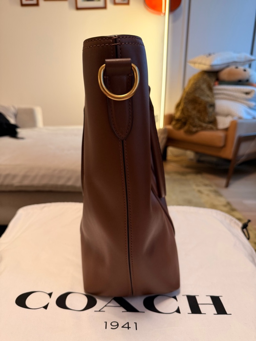 Coach Metropolitan Tote in Saddle/Brown - Picture 4 of 7